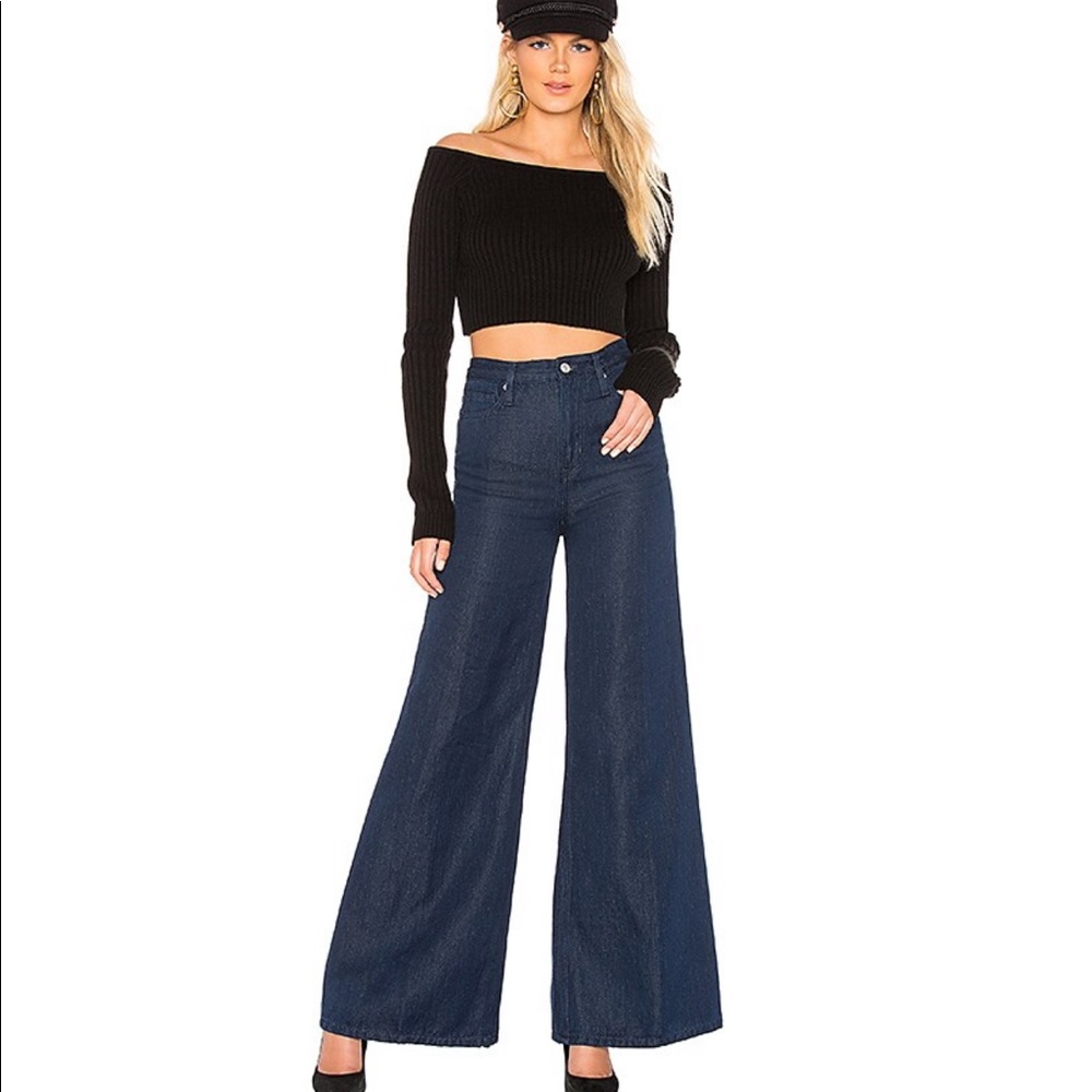FREE PEOPLE Dark Denim Wide Legged Jeans NWOT